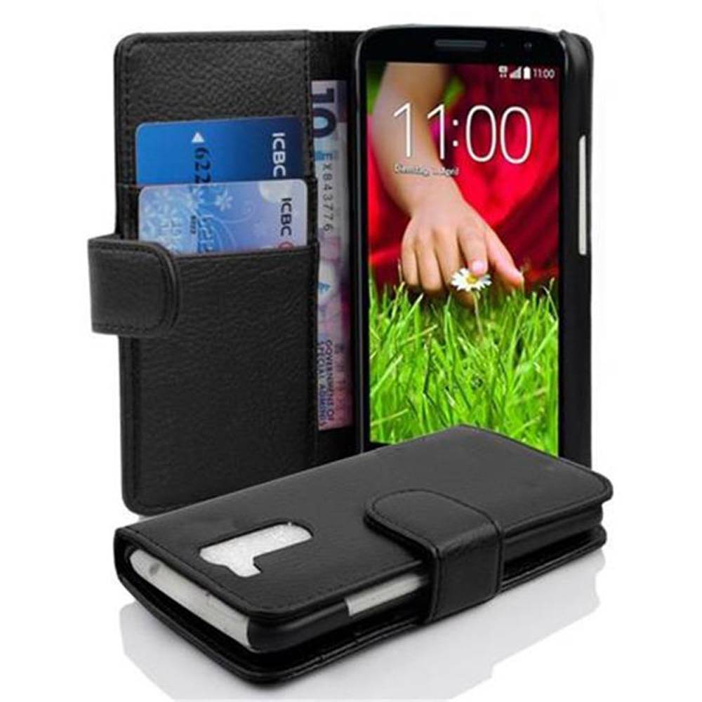 Cadorabo Schutzhülle für LG G2 MINI Hülle in Schwarz Handyhülle Etui Case Backcover Kunstleder Tasche