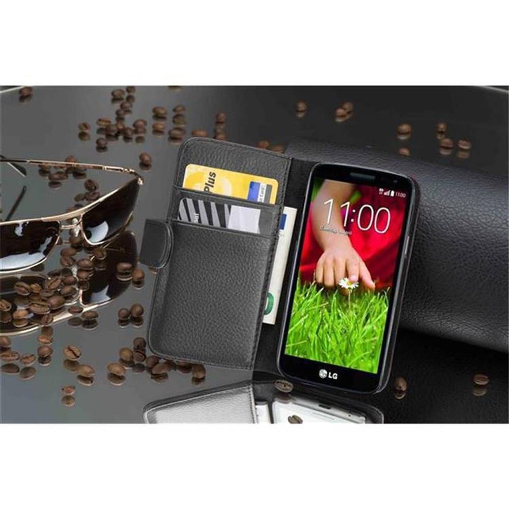 Cadorabo Schutzhülle für LG G2 MINI Hülle in Schwarz Handyhülle Etui Case Backcover Kunstleder Tasche