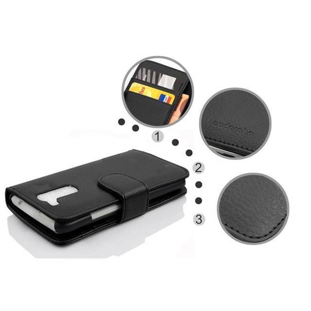 Cadorabo Schutzhülle für LG G2 MINI Hülle in Schwarz Handyhülle Etui Case Backcover Kunstleder Tasche