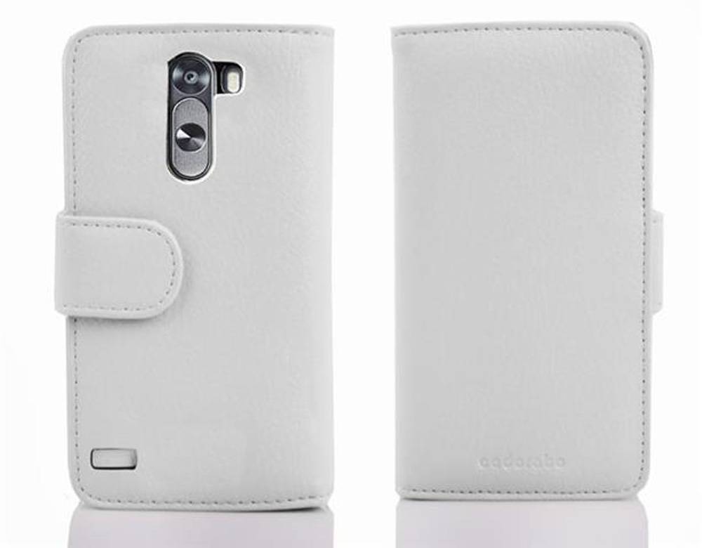 Cadorabo Schutzhülle für LG G2 MINI Hülle in Weiß Handyhülle Etui Case Backcover Kunstleder Tasche