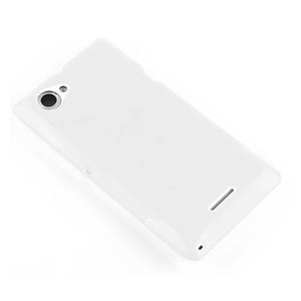 Cadorabo Handyhülle für Sony Xperia L in Weiß Hülle Schutzhülle TPU Silikon Backcover Case