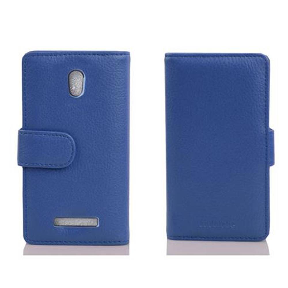 Cadorabo Schutzhülle für HTC Desire 500 Hülle in Blau Handyhülle Etui Case Backcover Kunstleder Tasche