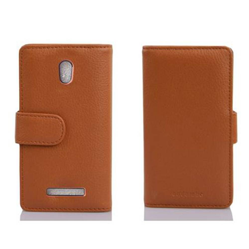 Cadorabo Schutzhülle für HTC Desire 500 Hülle in Braun Handyhülle Etui Case Backcover Kunstleder Tasche