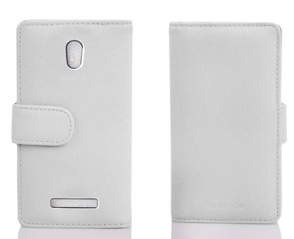 Cadorabo Schutzhülle für HTC Desire 500 Hülle in Weiß Handyhülle Etui Case Backcover Kunstleder Tasche