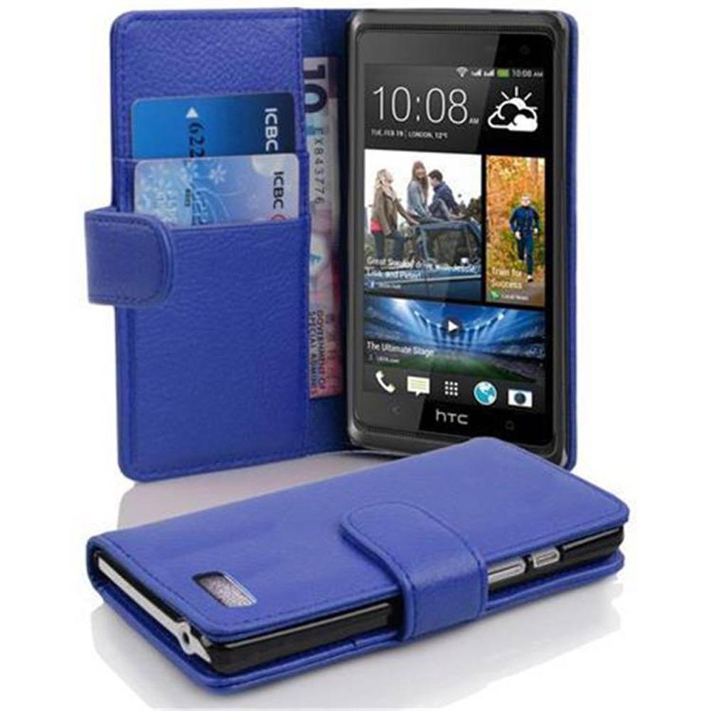 Cadorabo Schutzhülle für HTC Desire 600 Hülle in Blau Handyhülle Etui Case Backcover Kunstleder Tasche