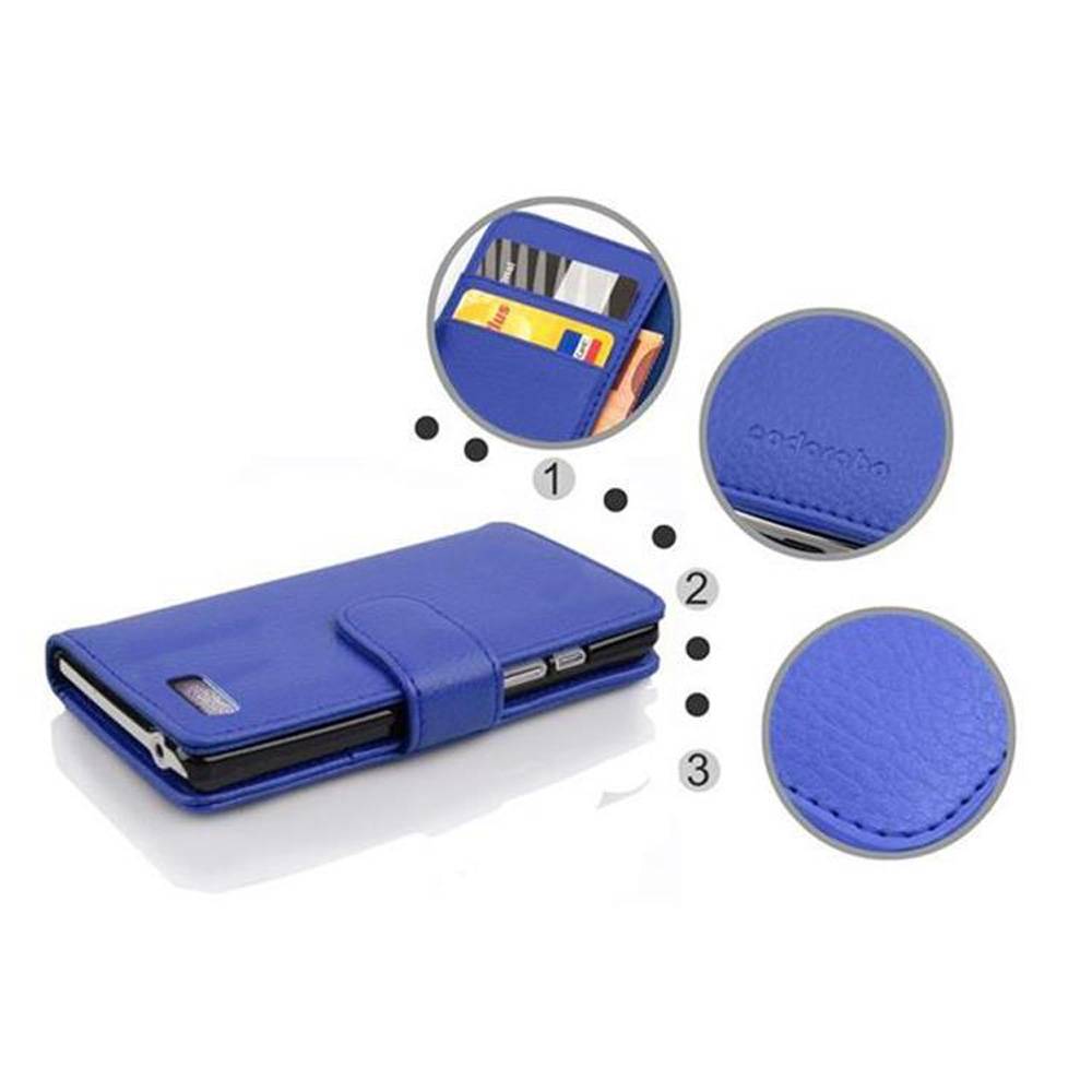 Cadorabo Schutzhülle für HTC Desire 600 Hülle in Blau Handyhülle Etui Case Backcover Kunstleder Tasche