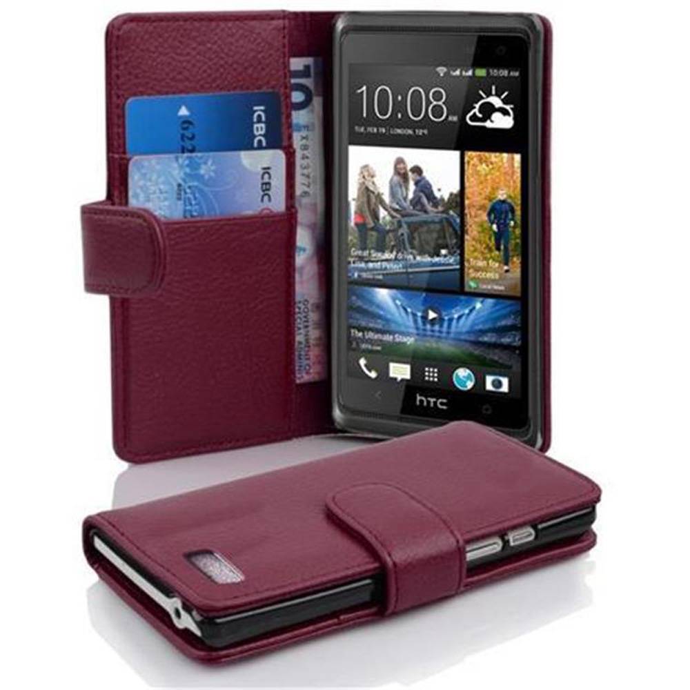 Cadorabo Schutzhülle für HTC Desire 600 Hülle in Lila Handyhülle Etui Case Backcover Kunstleder Tasche