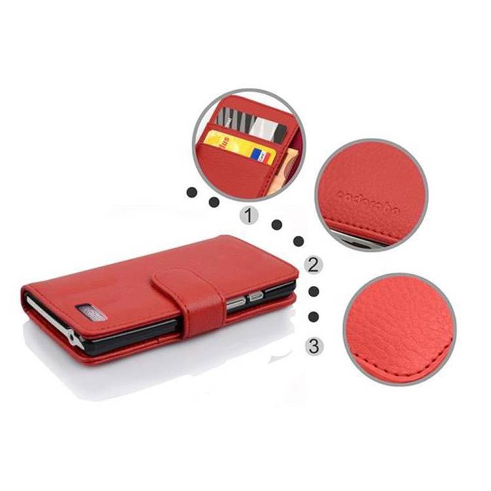 Cadorabo Schutzhülle für HTC Desire 600 Hülle in Rot Handyhülle Etui Case Backcover Kunstleder Tasche