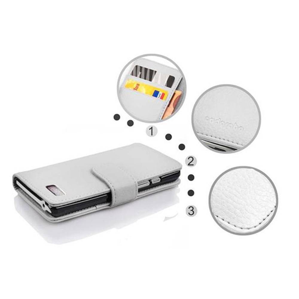 Cadorabo Schutzhülle für HTC Desire 600 Hülle in Weiß Handyhülle Etui Case Backcover Kunstleder Tasche