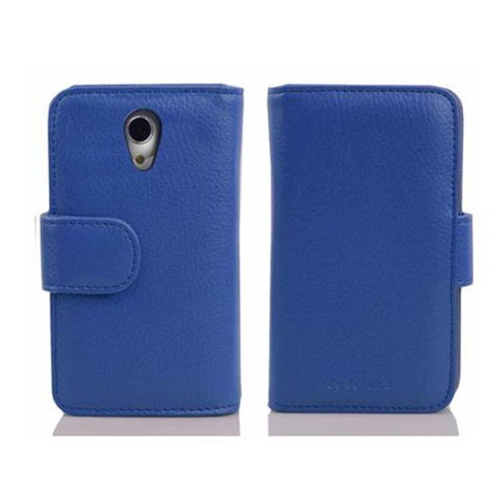Cadorabo Schutzhülle für HTC Desire 700 Hülle in Blau Handyhülle Etui Case Backcover Kunstleder Tasche