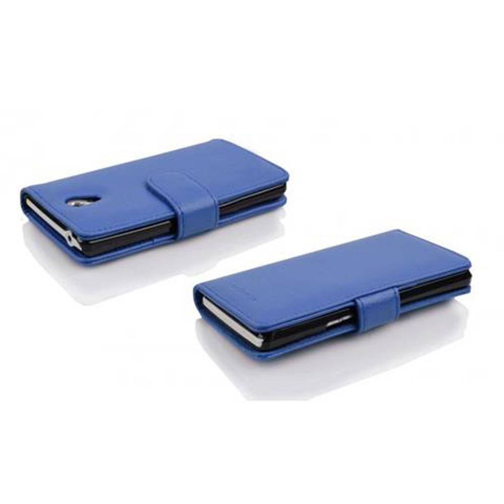 Cadorabo Schutzhülle für HTC Desire 700 Hülle in Blau Handyhülle Etui Case Backcover Kunstleder Tasche