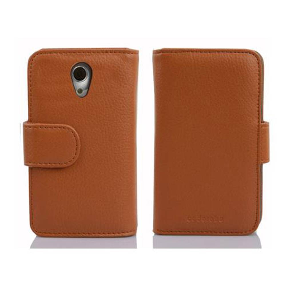 Cadorabo Schutzhülle für HTC Desire 700 Hülle in Braun Handyhülle Etui Case Backcover Kunstleder Tasche
