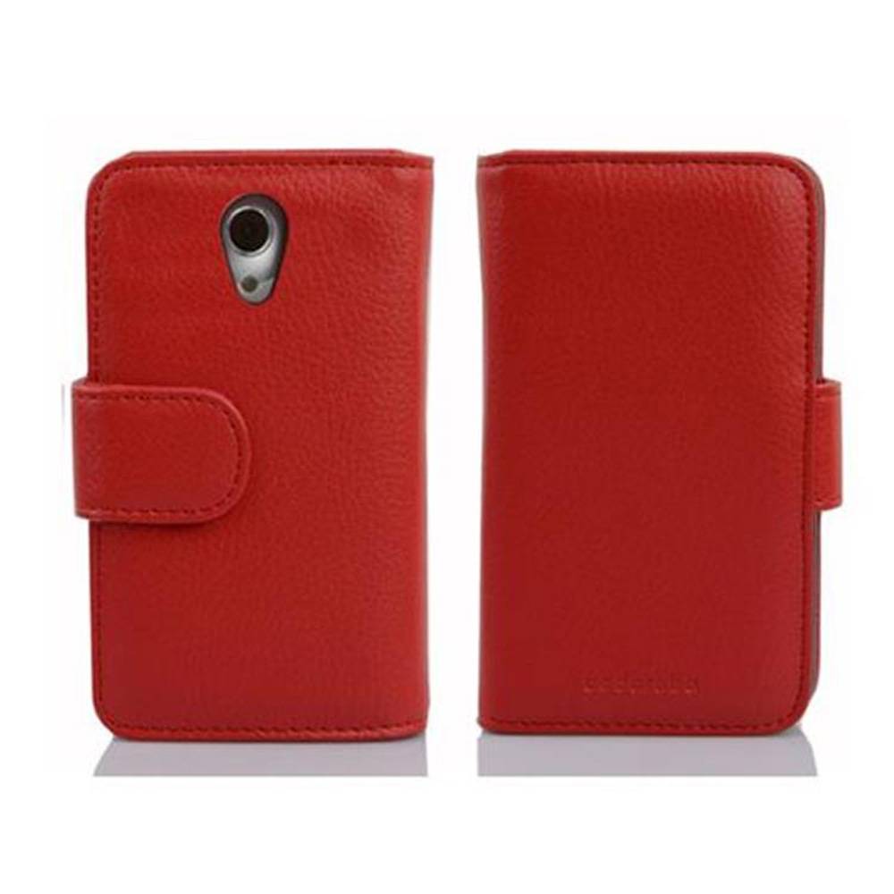 Cadorabo Schutzhülle für HTC Desire 700 Hülle in Rot Handyhülle Etui Case Backcover Kunstleder Tasche