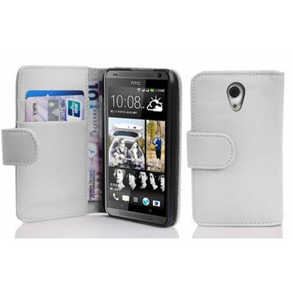 Cadorabo Schutzhülle für HTC Desire 700 Hülle in Weiß Handyhülle Etui Case Backcover Kunstleder Tasche