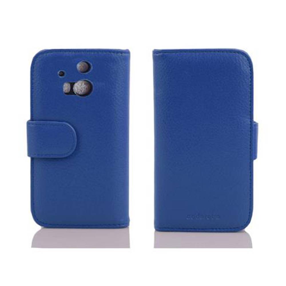 Cadorabo Hülle für HTC ONE M8 in Blau Backcover Handy Schutz Hülle Book Case Booklet Kartenfächer