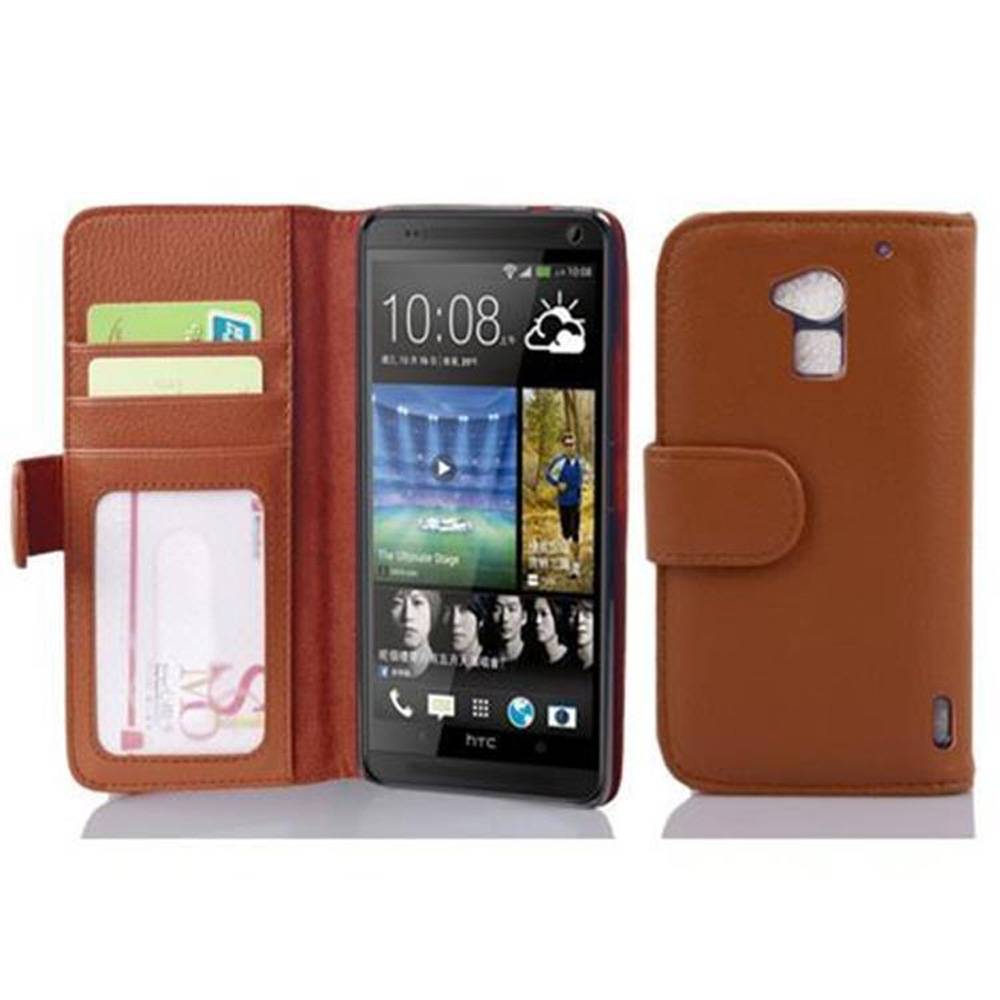 Cadorabo Hülle für HTC ONE MAX T6 in Braun Backcover Handy Schutz Hülle Book Case Booklet Kartenfächer