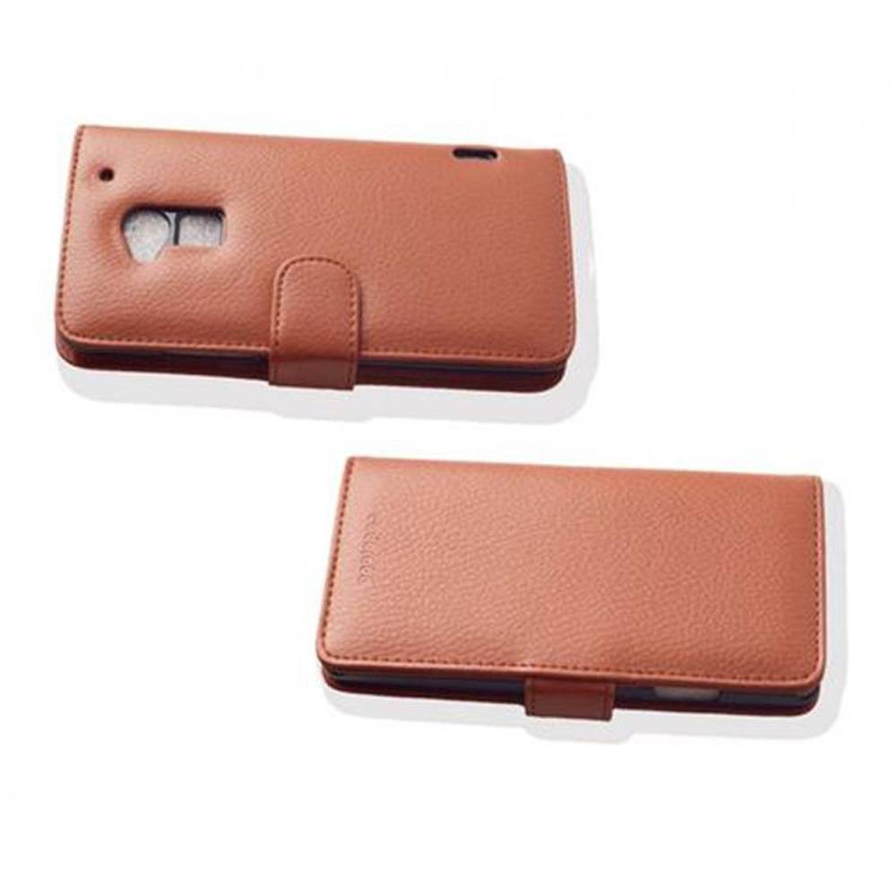 Cadorabo Hülle für HTC ONE MAX T6 in Braun Backcover Handy Schutz Hülle Book Case Booklet Kartenfächer
