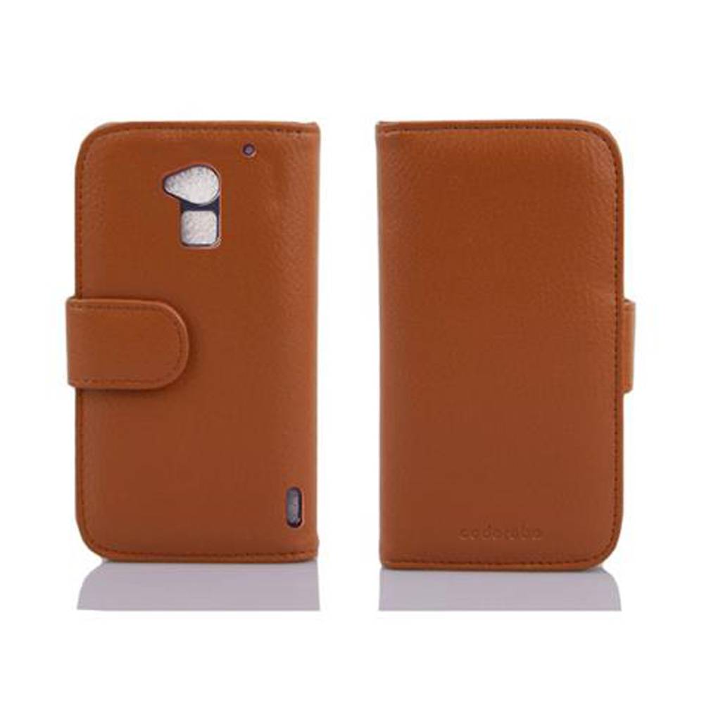 Cadorabo Hülle für HTC ONE MAX T6 in Braun Backcover Handy Schutz Hülle Book Case Booklet Kartenfächer