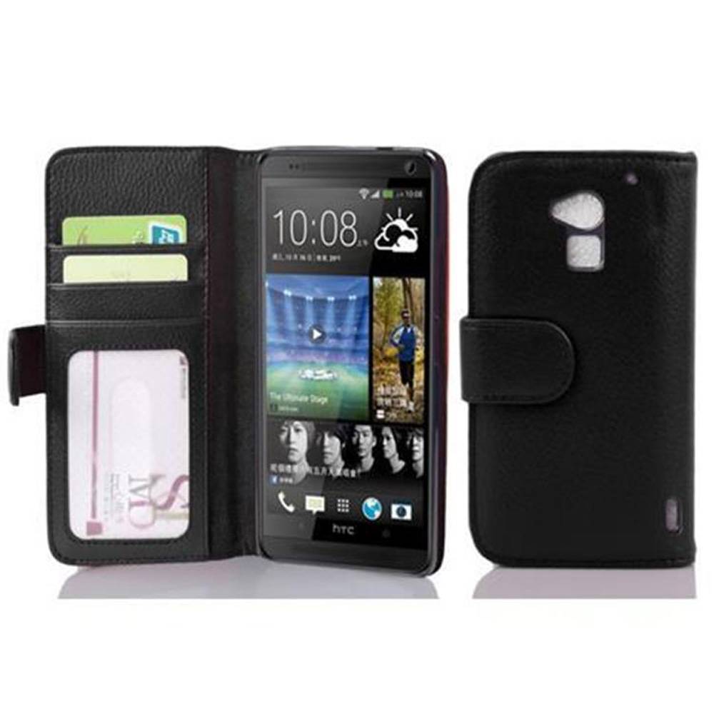 Cadorabo Hülle für HTC ONE MAX T6 in Schwarz Backcover Handy Schutz Hülle Book Case Booklet Kartenfächer
