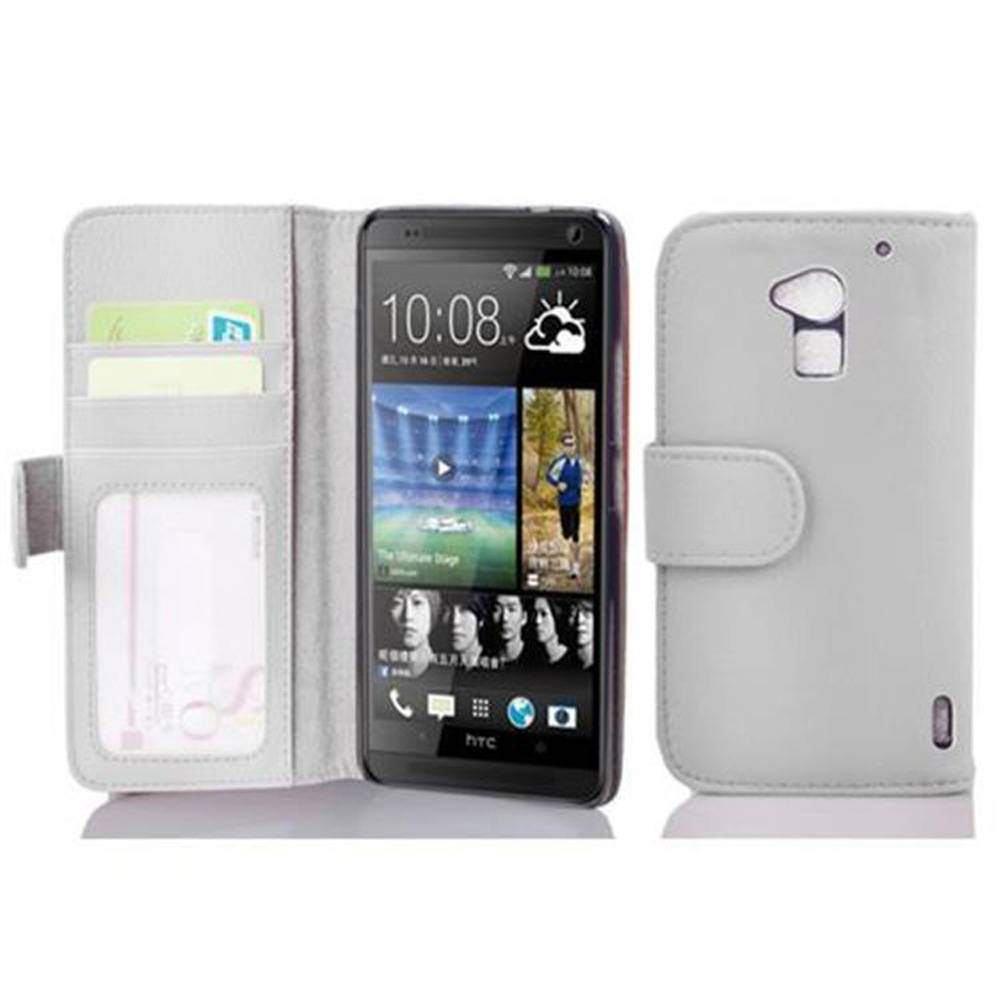 Cadorabo Hülle für HTC ONE MAX T6 in Weiß Backcover Handy Schutz Hülle Book Case Booklet Kartenfächer