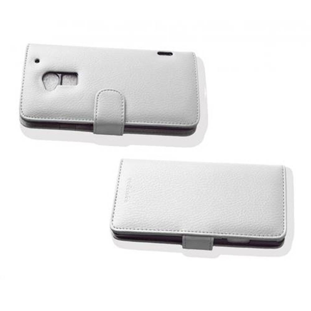 Cadorabo Hülle für HTC ONE MAX T6 in Weiß Backcover Handy Schutz Hülle Book Case Booklet Kartenfächer