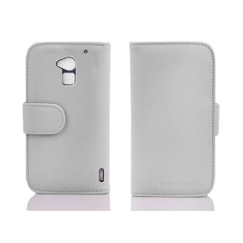 Cadorabo Hülle für HTC ONE MAX T6 in Weiß Backcover Handy Schutz Hülle Book Case Booklet Kartenfächer