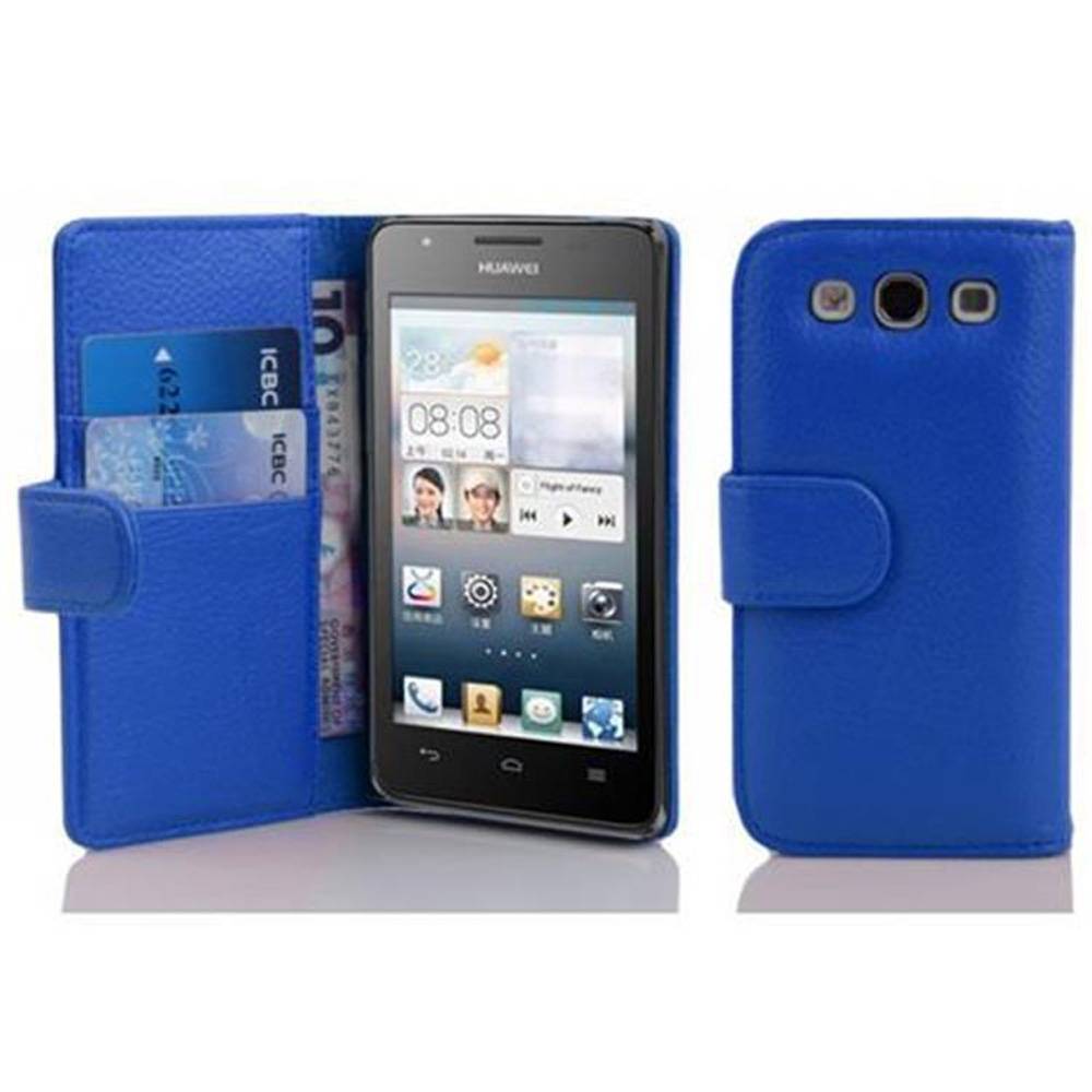 Cadorabo Schutzhülle für Huawei ASCEND G510 / G520 / G525 Hülle in Blau Handyhülle Etui Case Backcover Kunstleder Tasche