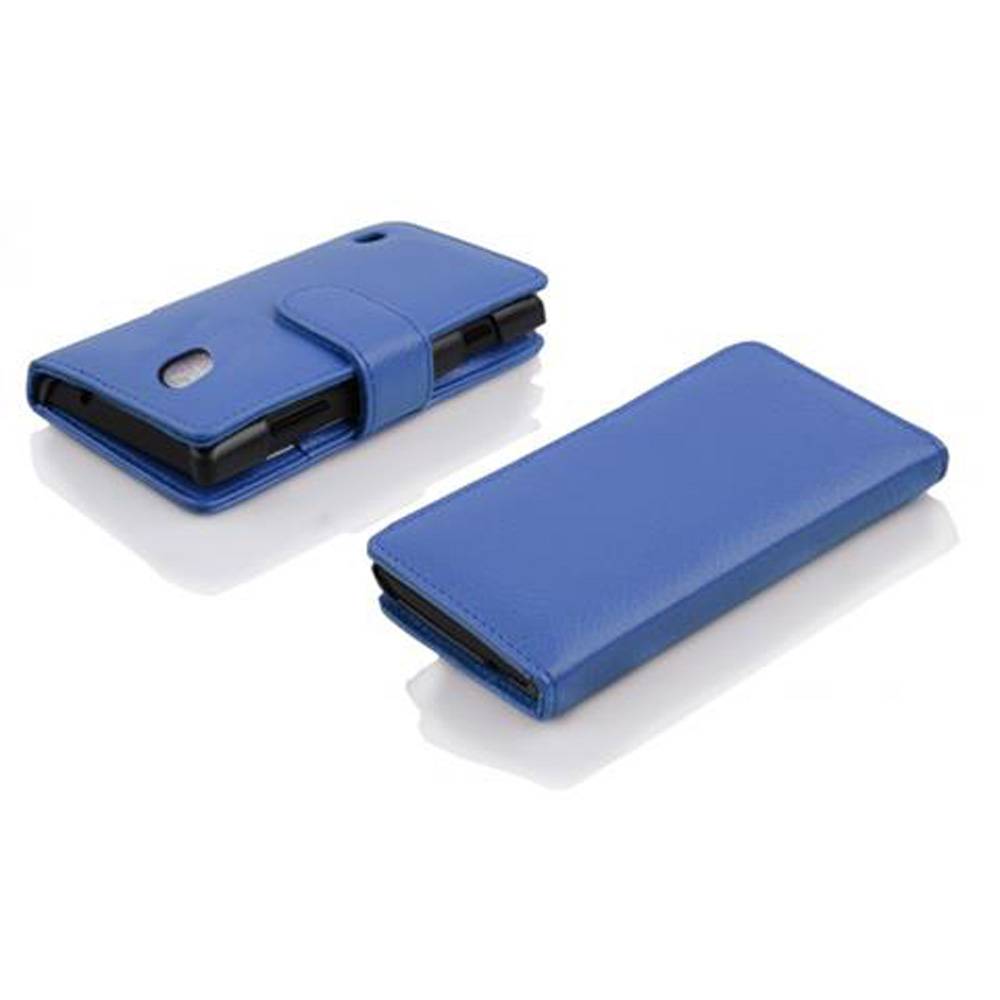 Cadorabo Schutzhülle für Huawei ASCEND G700 Hülle in Blau Handyhülle Etui Case Backcover Kunstleder Tasche