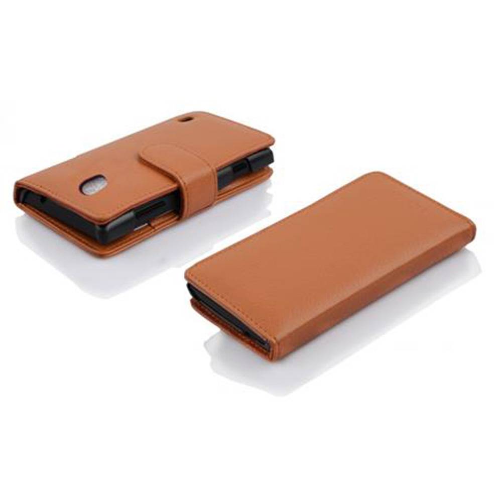 Cadorabo Schutzhülle für Huawei ASCEND G700 Hülle in Braun Handyhülle Etui Case Backcover Kunstleder Tasche