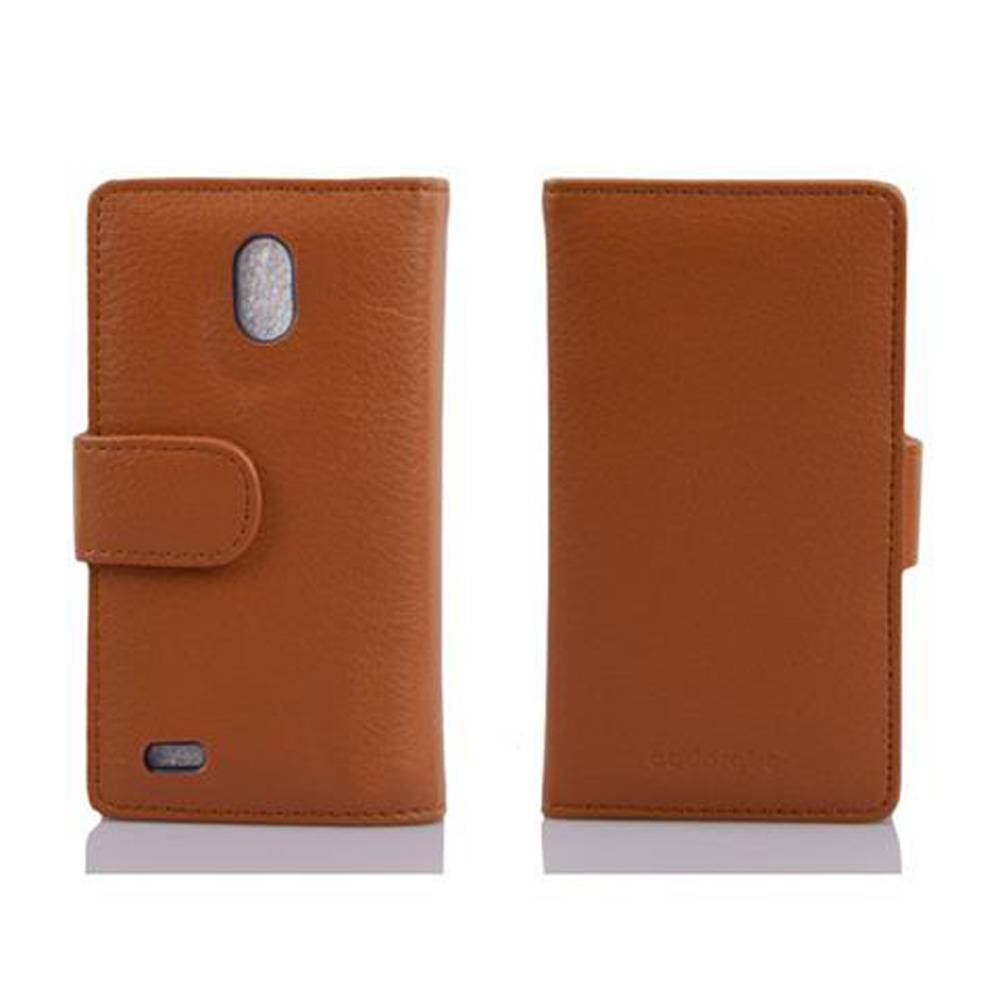 Cadorabo Schutzhülle für Huawei ASCEND G700 Hülle in Braun Handyhülle Etui Case Backcover Kunstleder Tasche