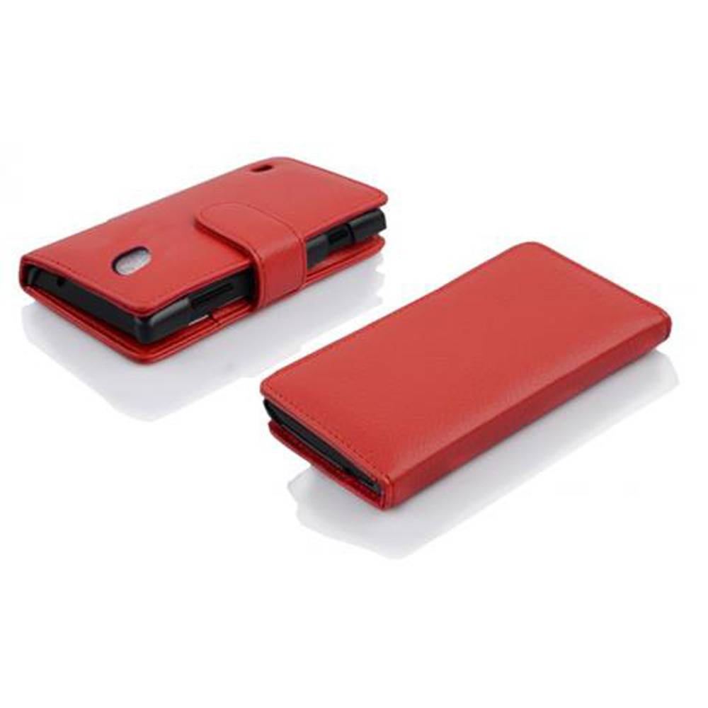 Cadorabo Schutzhülle für Huawei ASCEND G700 Hülle in Rot Handyhülle Etui Case Backcover Kunstleder Tasche