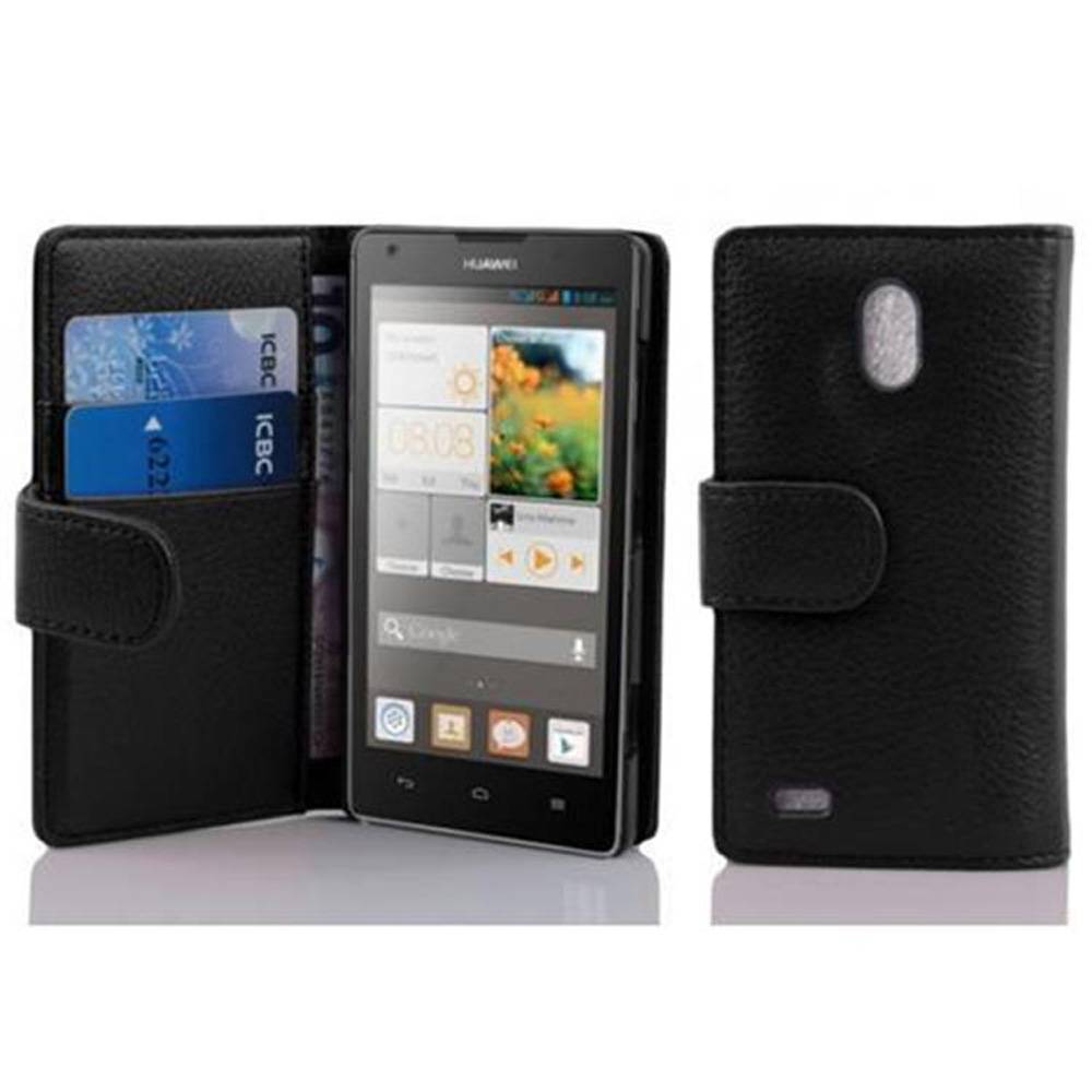 Cadorabo Schutzhülle für Huawei ASCEND G700 Hülle in Schwarz Handyhülle Etui Case Backcover Kunstleder Tasche