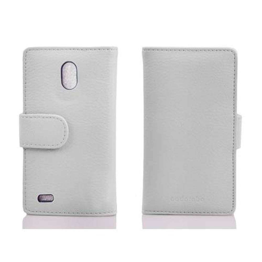 Cadorabo Schutzhülle für Huawei ASCEND G700 Hülle in Weiß Handyhülle Etui Case Backcover Kunstleder Tasche