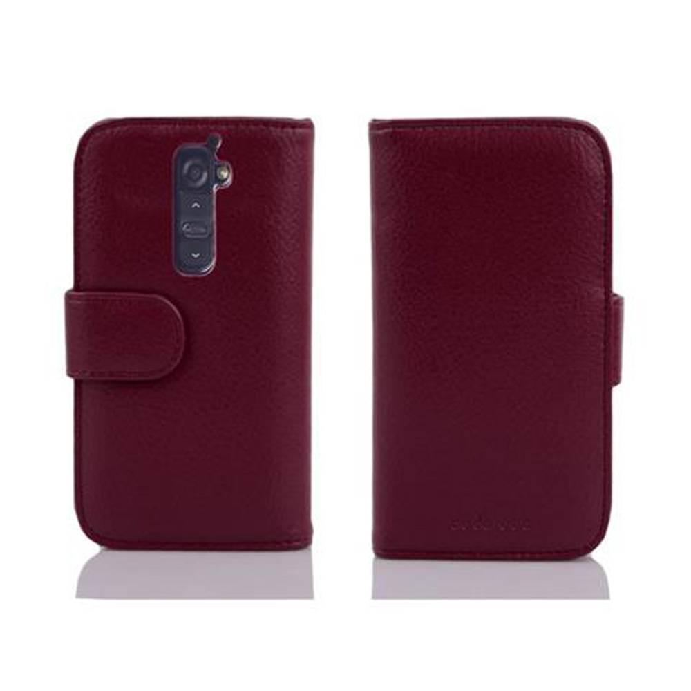 Cadorabo Hülle für LG G2 in Lila Backcover Handy Schutz Hülle Book Case Booklet Kartenfächer