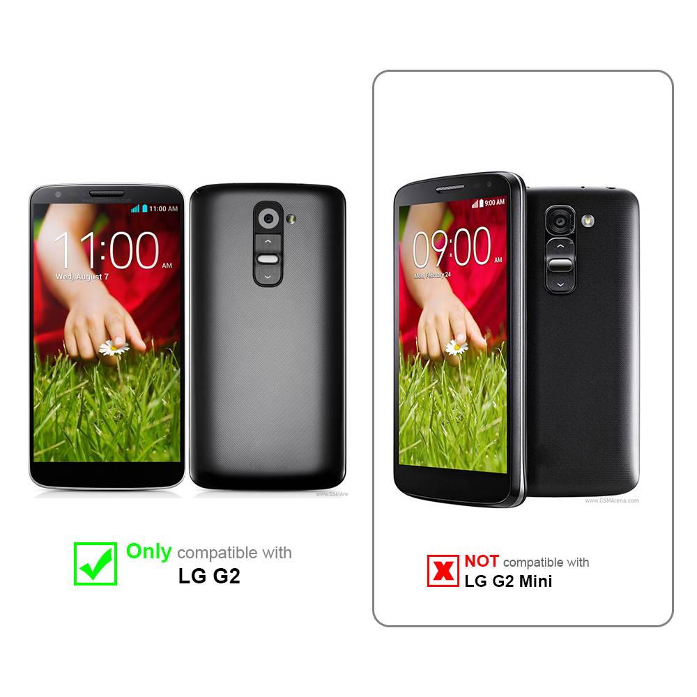 Cadorabo Hülle für LG G2 in Lila Backcover Handy Schutz Hülle Book Case Booklet Kartenfächer
