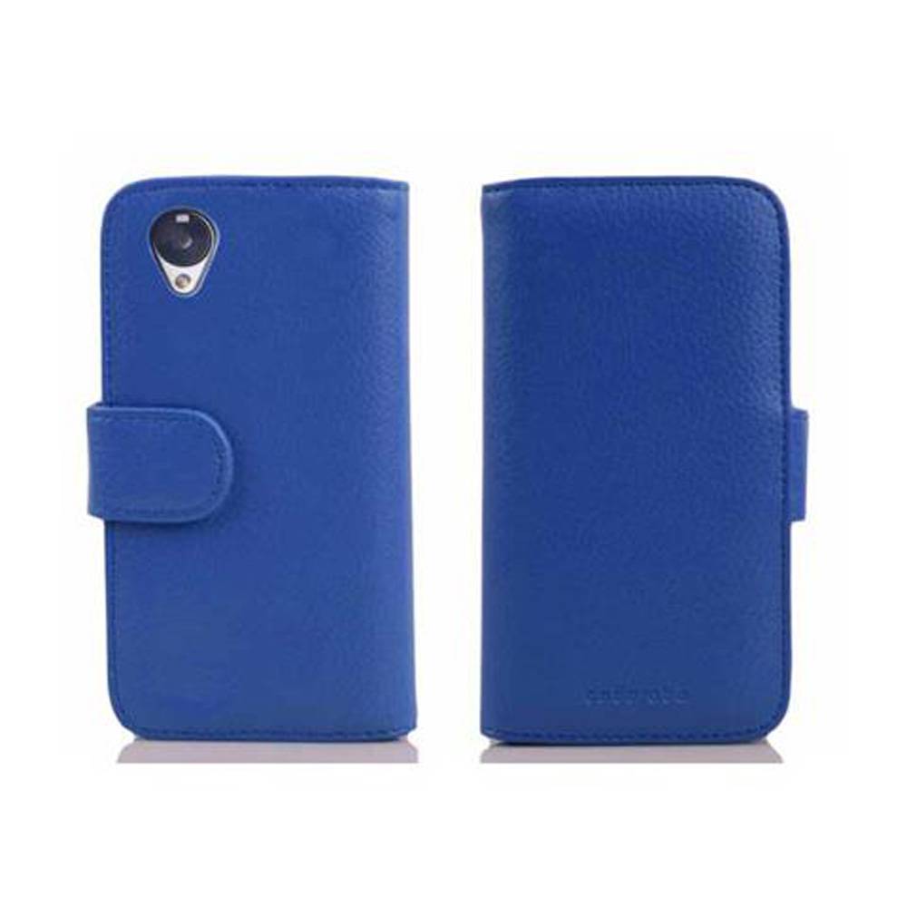 Cadorabo Hülle für LG Google NEXUS 5 in Blau Backcover Handy Schutz Hülle Book Case Booklet Kartenfächer