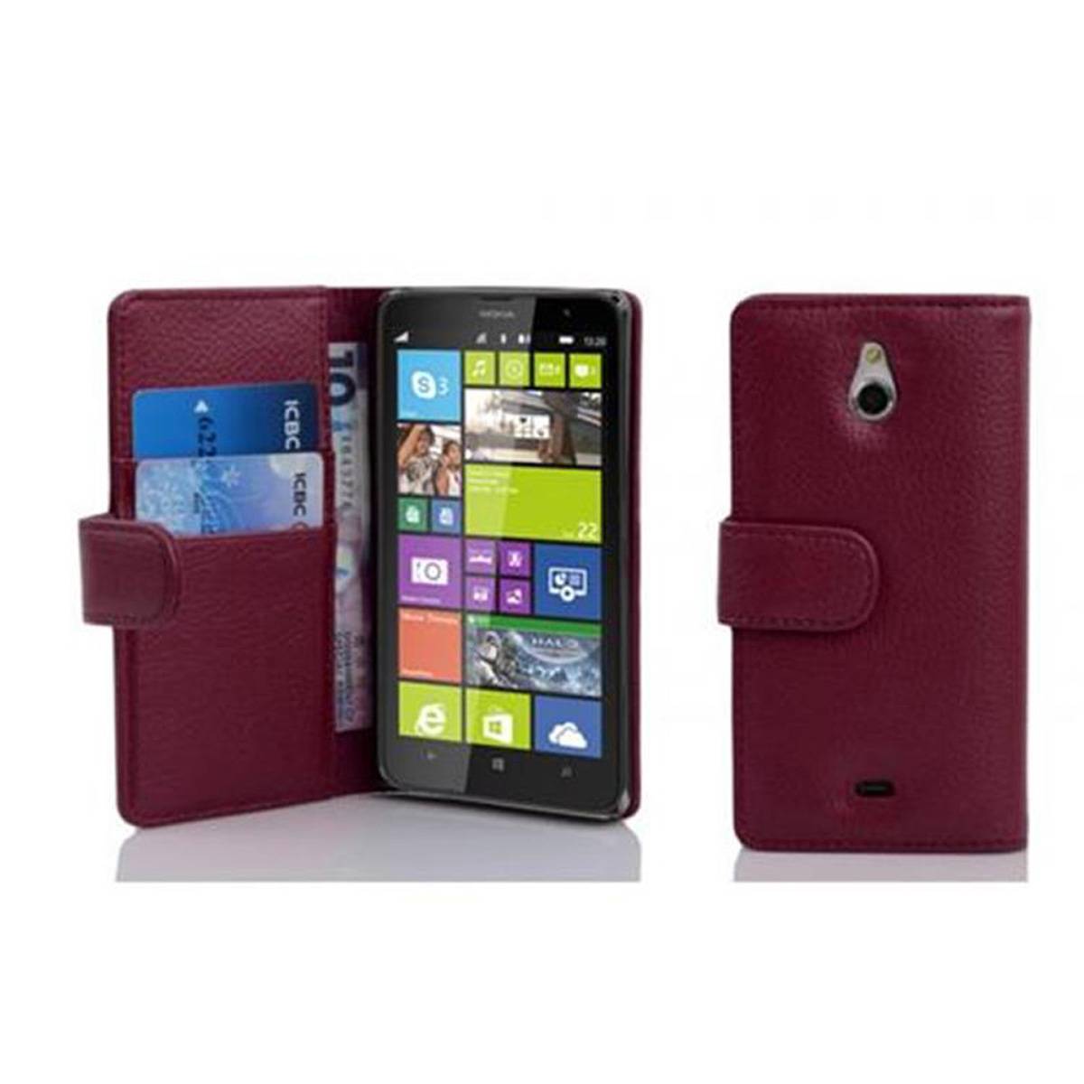 Cadorabo Schutzhülle für Nokia Lumia 1320 Hülle in Lila Handyhülle Etui Case Backcover Kunstleder Tasche