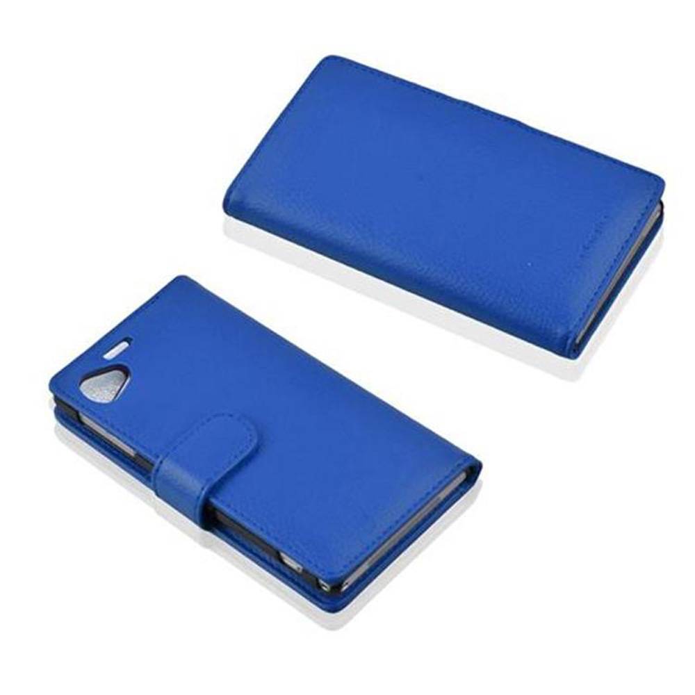 Cadorabo Schutzhülle für Sony Xperia Z1 COMPACT Hülle in Blau Handyhülle Etui Case Backcover Kunstleder Tasche