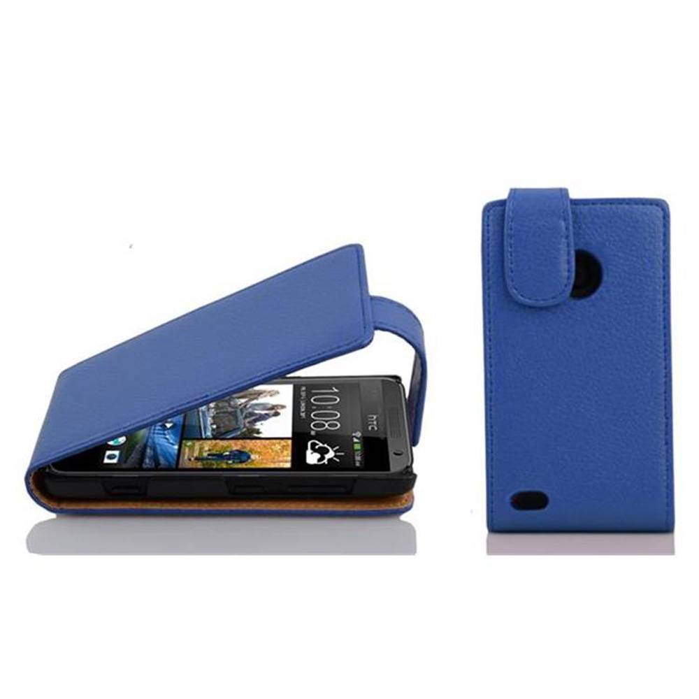 Cadorabo Schutzhülle für HTC Desire 300 Hülle in Blau Flip Etui Handyhülle Case Cover Kunstleder