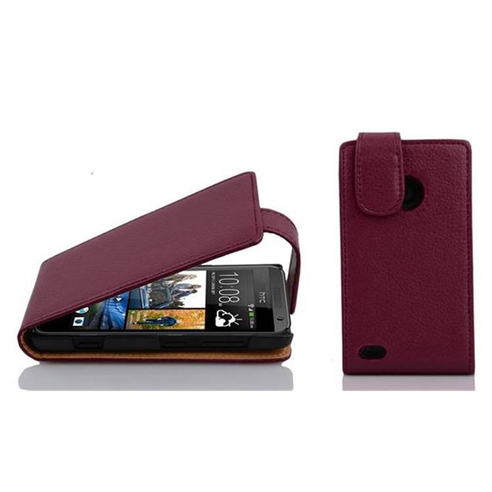 Cadorabo Schutzhülle für HTC Desire 300 Hülle in Lila Flip Etui Handyhülle Case Cover Kunstleder