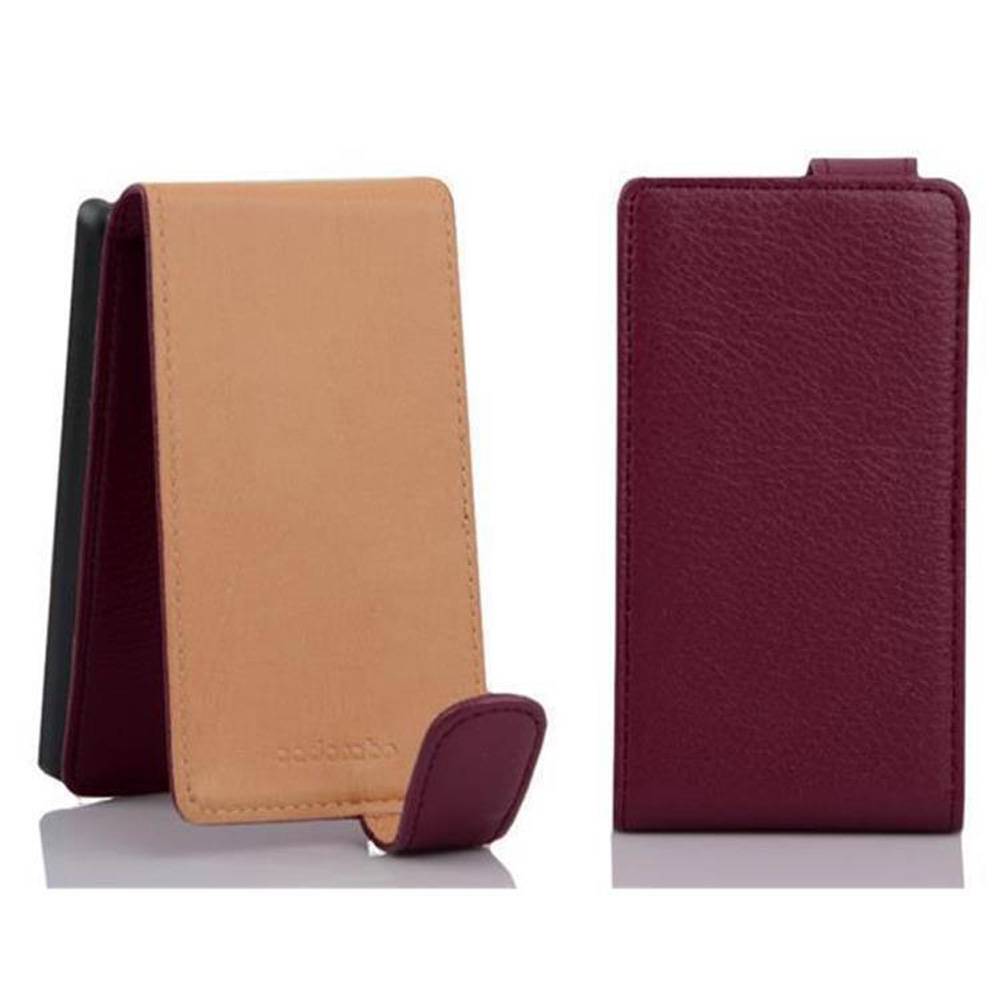 Cadorabo Schutzhülle für HTC Desire 300 Hülle in Lila Flip Etui Handyhülle Case Cover Kunstleder