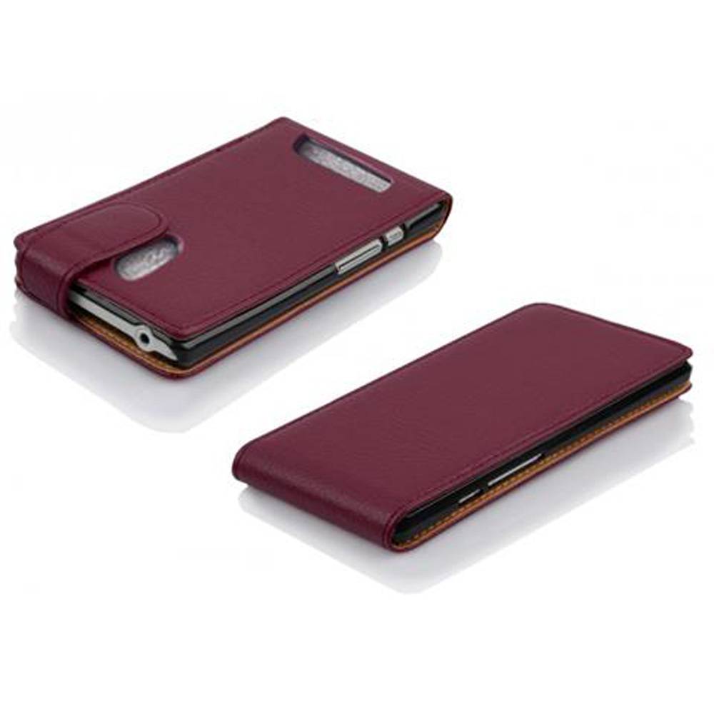 Cadorabo Schutzhülle für HTC Desire 500 Hülle in Lila Flip Etui Handyhülle Case Cover Kunstleder