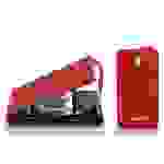 Cadorabo Schutzhülle für HTC Desire 500 Hülle in Rot Flip Etui Handyhülle Case Cover Kunstleder