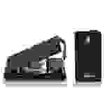 Cadorabo Schutzhülle für HTC Desire 500 Hülle in Schwarz Flip Etui Handyhülle Case Cover Kunstleder