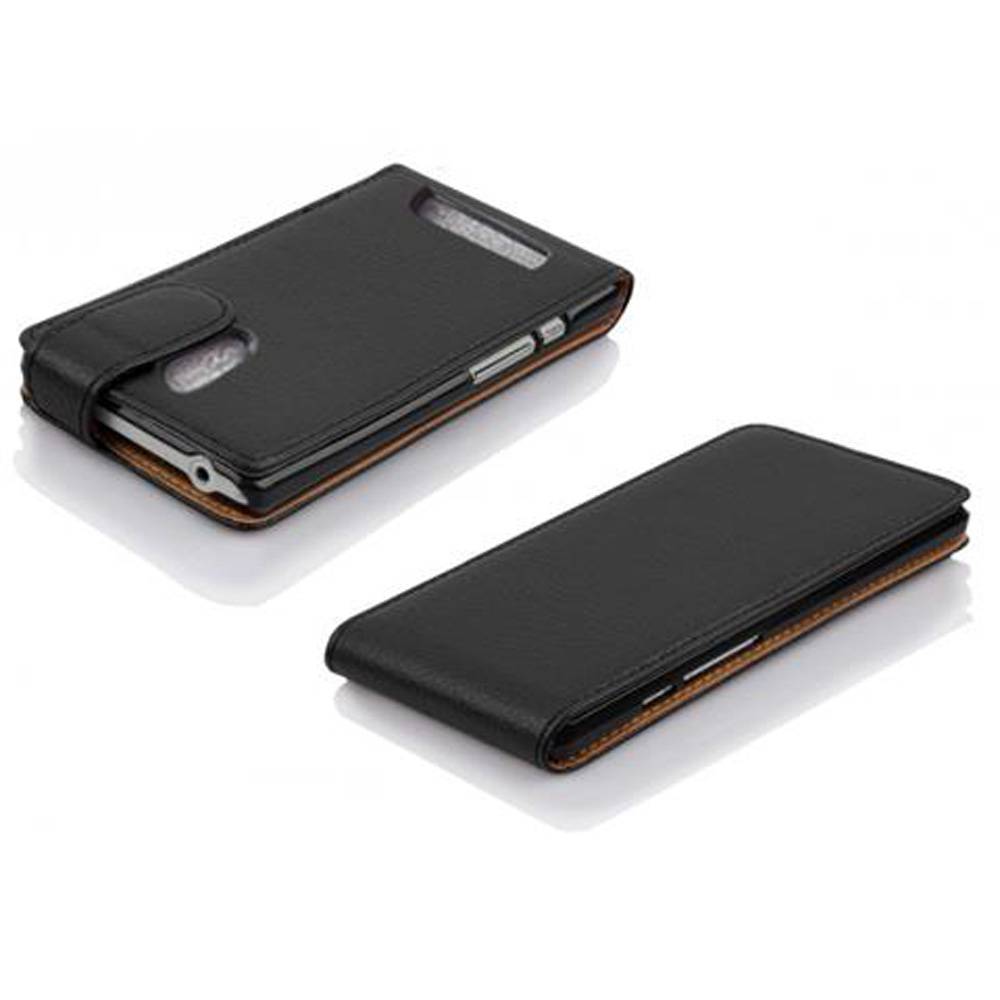 Cadorabo Schutzhülle für HTC Desire 500 Hülle in Schwarz Flip Etui Handyhülle Case Cover Kunstleder