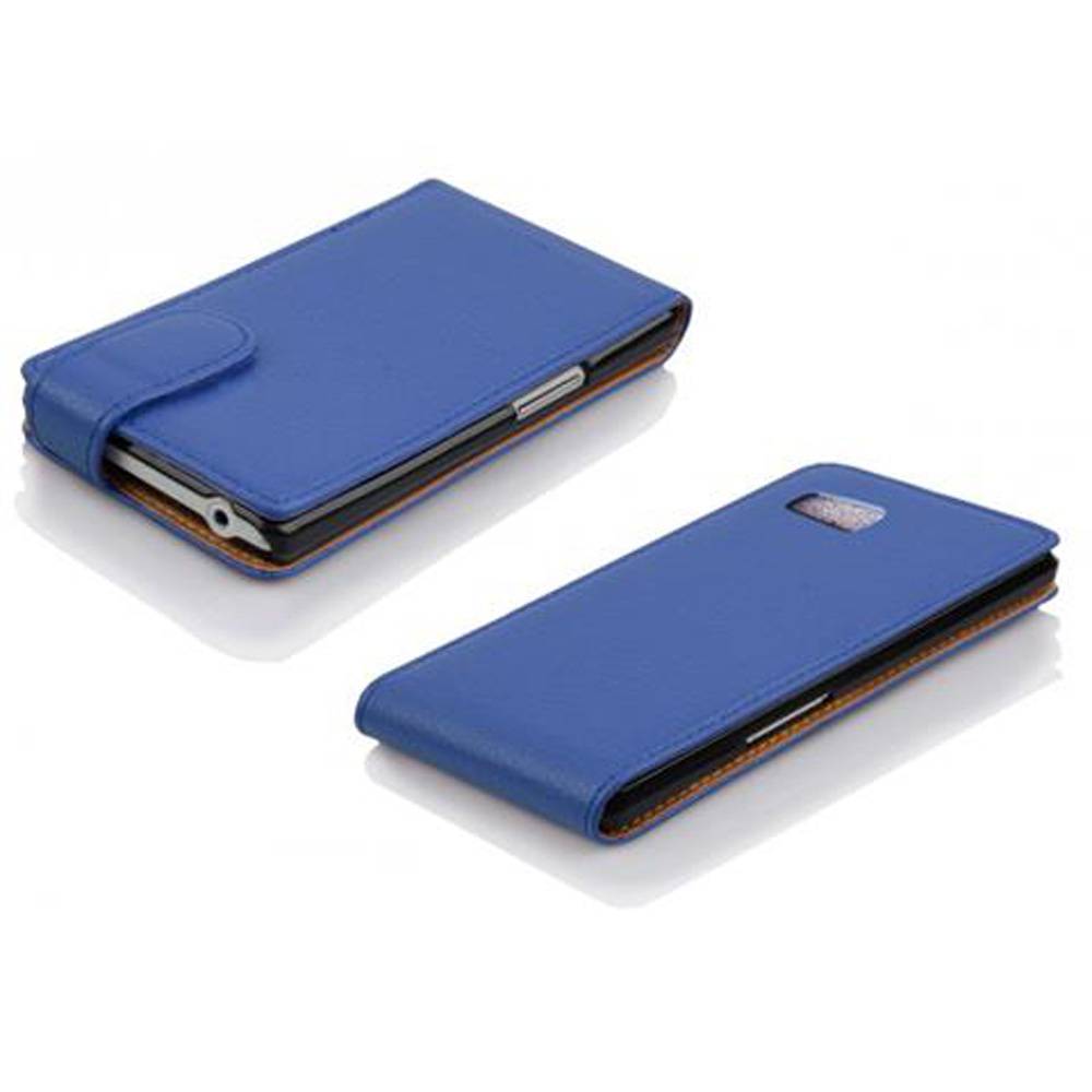Cadorabo Schutzhülle für HTC Desire 600 Hülle in Blau Flip Etui Handyhülle Case Cover Kunstleder