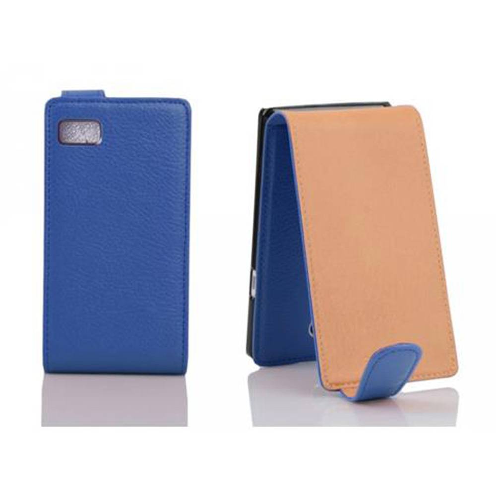 Cadorabo Schutzhülle für HTC Desire 600 Hülle in Blau Flip Etui Handyhülle Case Cover Kunstleder