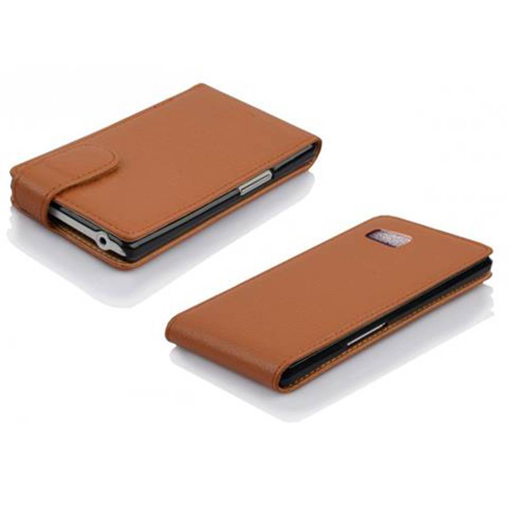 Cadorabo Schutzhülle für HTC Desire 600 Hülle in Braun Flip Etui Handyhülle Case Cover Kunstleder
