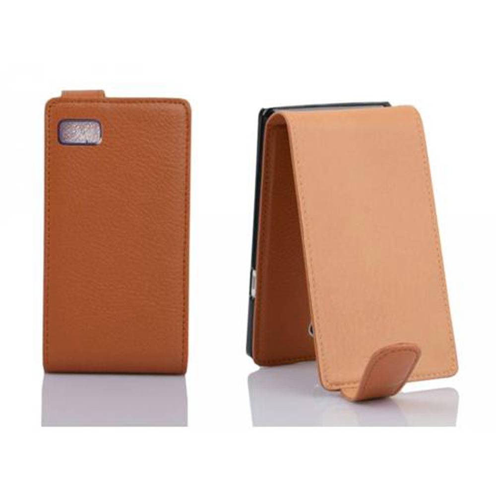 Cadorabo Schutzhülle für HTC Desire 600 Hülle in Braun Flip Etui Handyhülle Case Cover Kunstleder