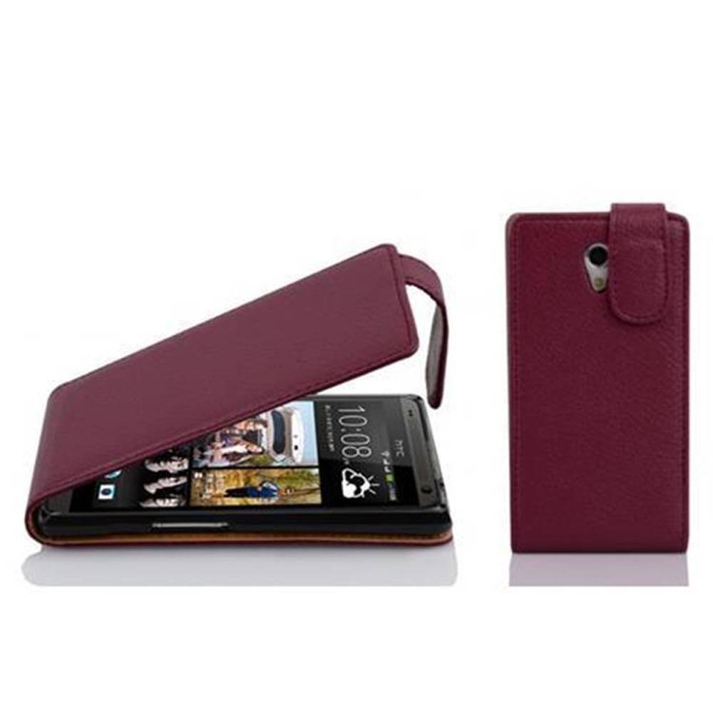 Cadorabo Schutzhülle für HTC Desire 600 Hülle in Lila Flip Etui Handyhülle Case Cover Kunstleder